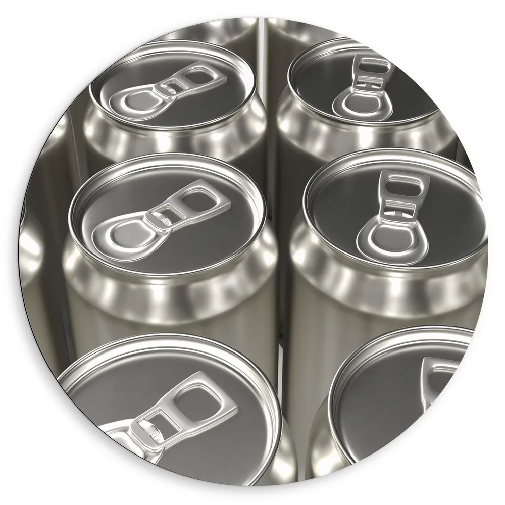 Dibond Muurcirkel - Rijen Aluminium Blikken
