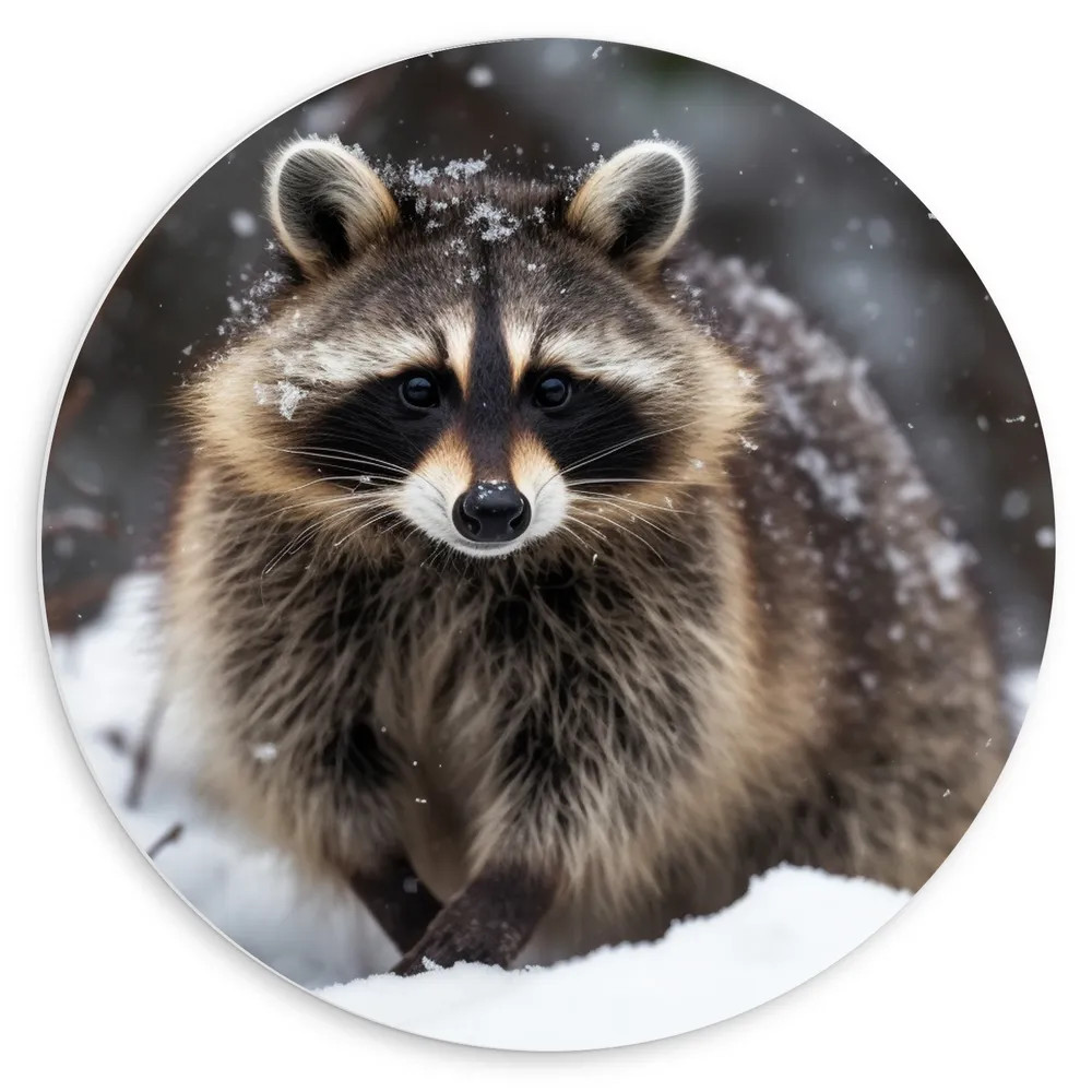 Dibond Muurcirkel - Das - Dier - Sneeuw - Winter - Natuur