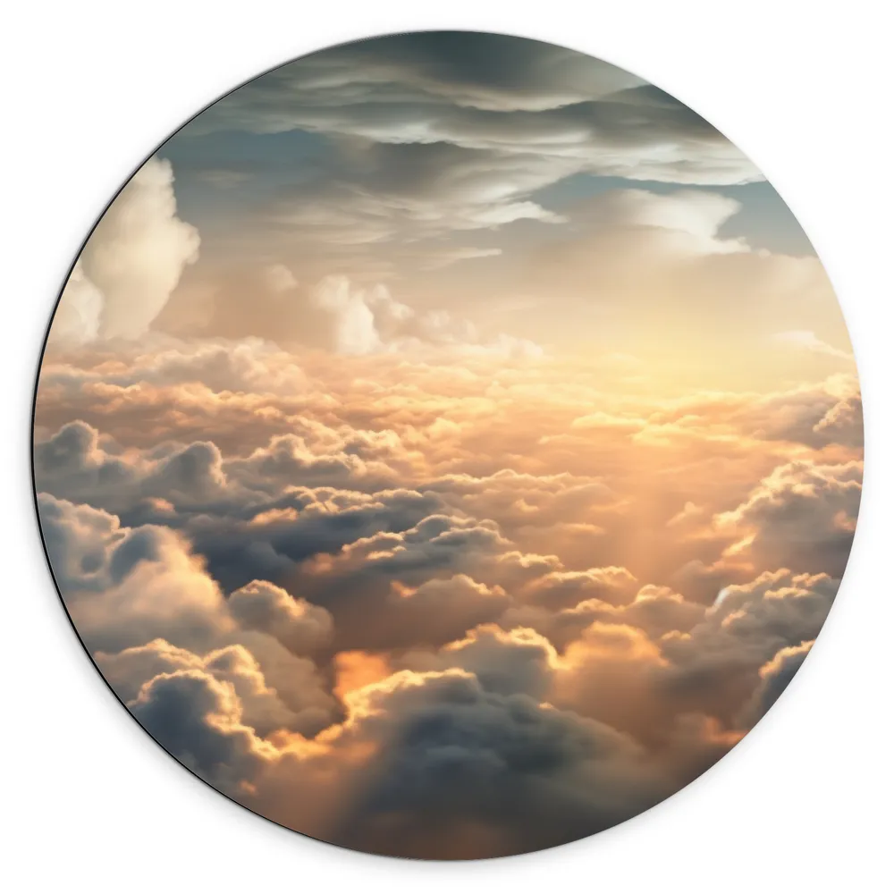 Dibond Muurcirkel - Wolken - Lucht