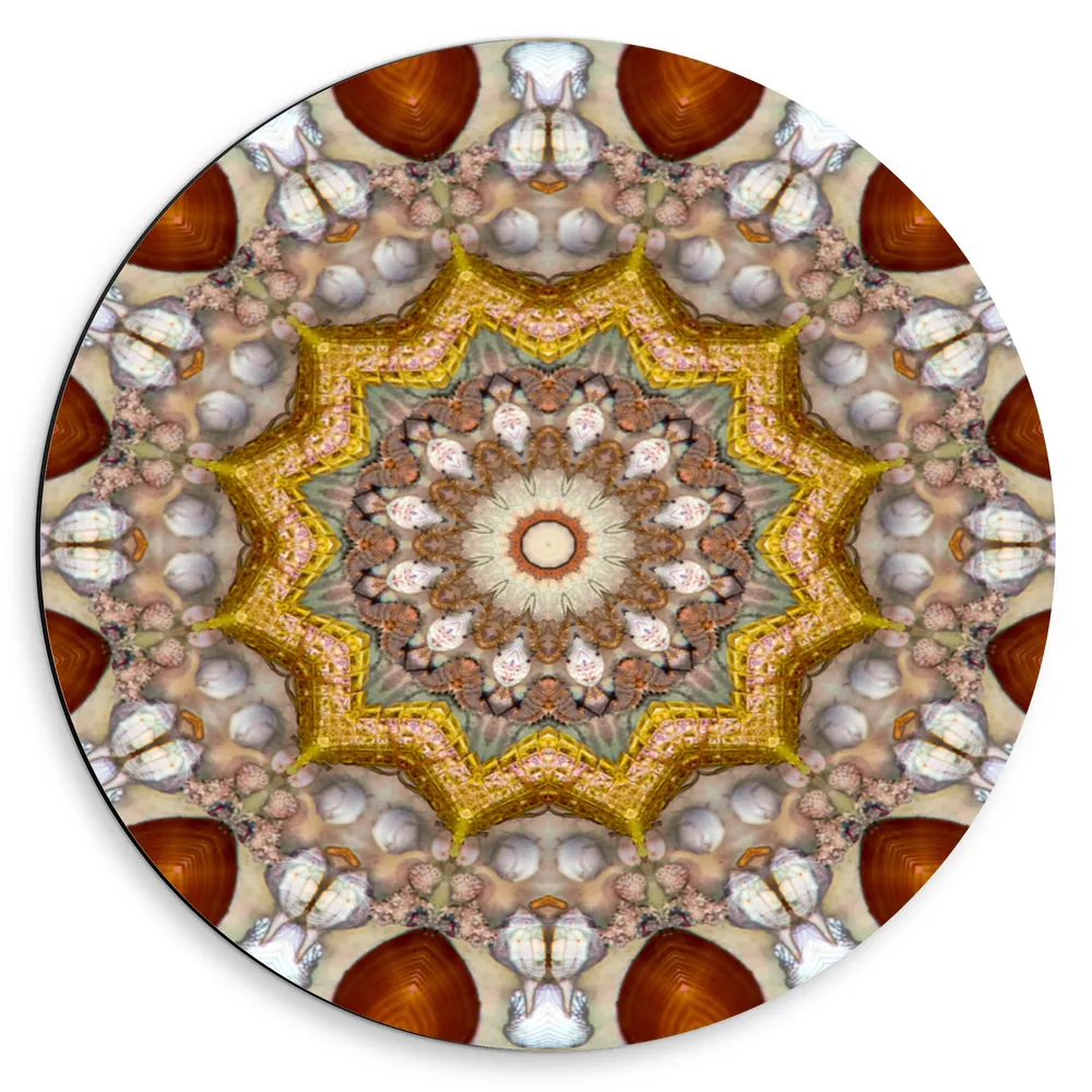 Dibond Muurcirkel - Figuren - Kaleidoscoop - Kleuren