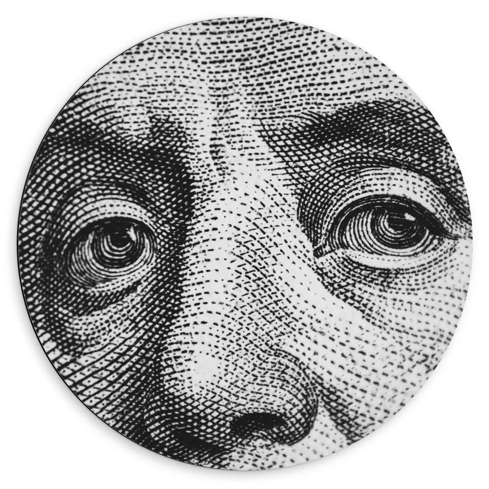 Dibond Muurcirkel - Close-up van Benjamin Franklin op Biljet