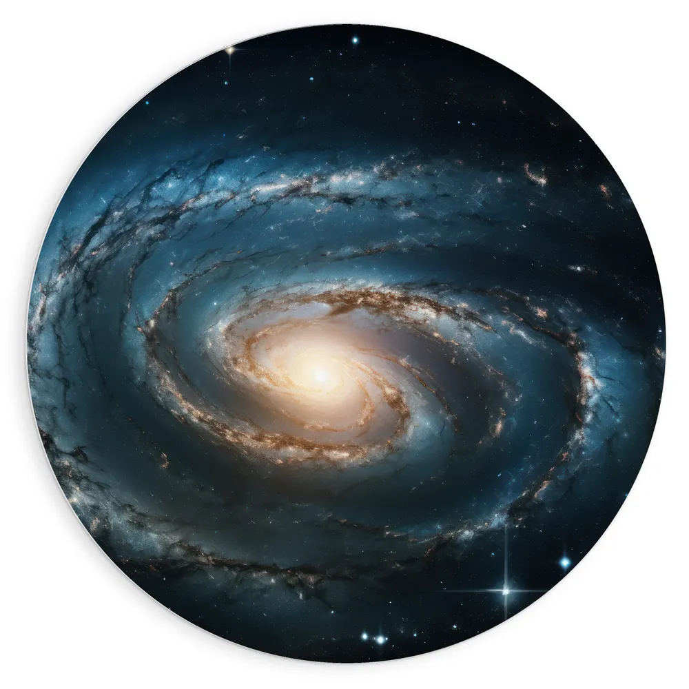 Dibond Muurcirkel - Galaxy - Sterren - Kleuren