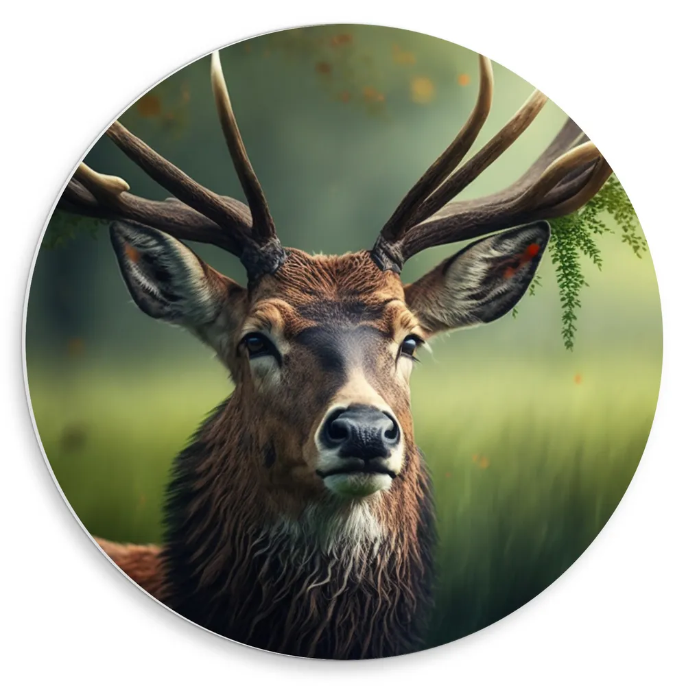 Dibond Muurcirkel - Dier - Herfst - Bos - Buiten - Natuur