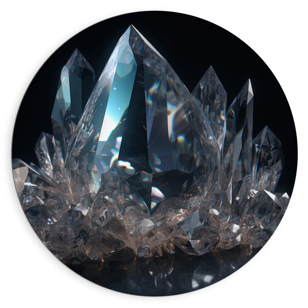 Dibond Muurcirkel - Kristal - Steen - Glinster