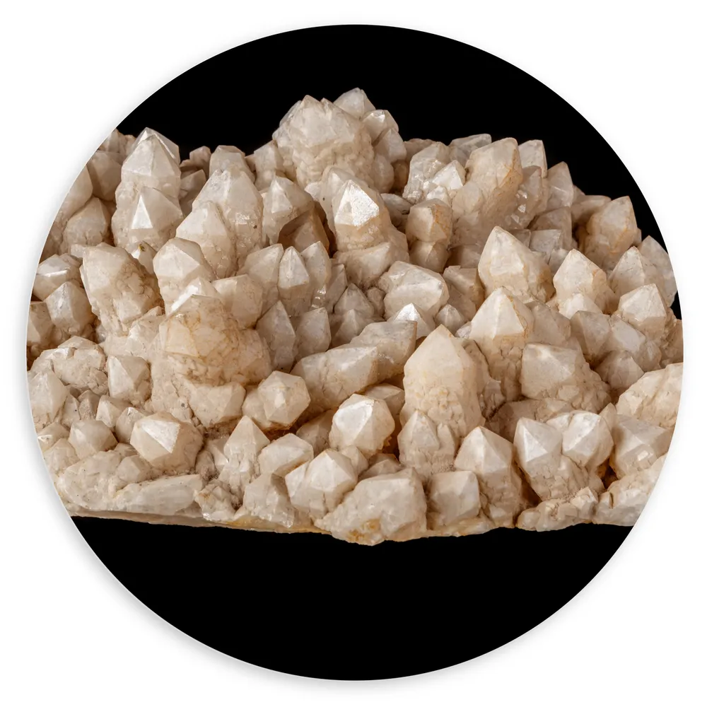 Dibond Muurcirkel - Kristal - Wit