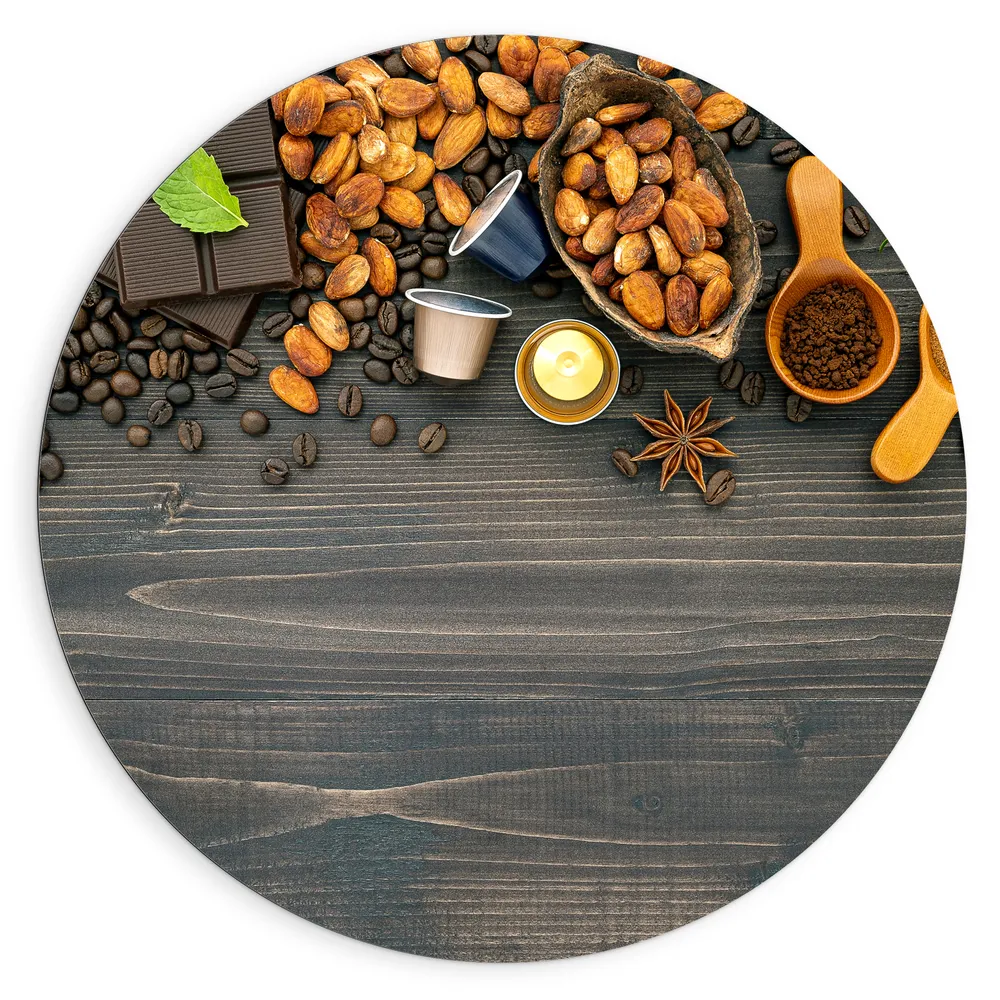 Dibond Muurcirkel - Chocolade en Noten Specerijen