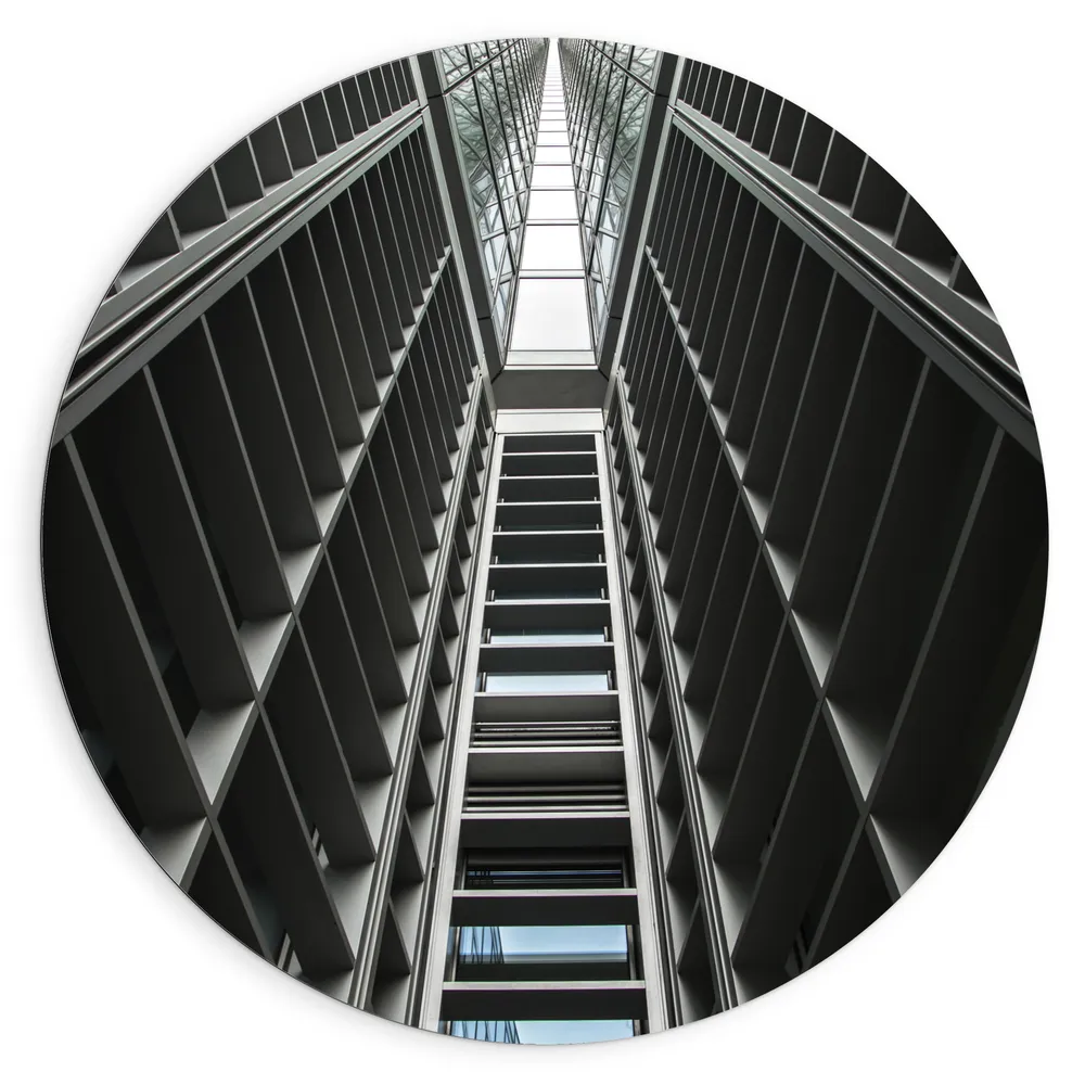 Dibond Muurcirkel - Gebouw - Onderaanzicht