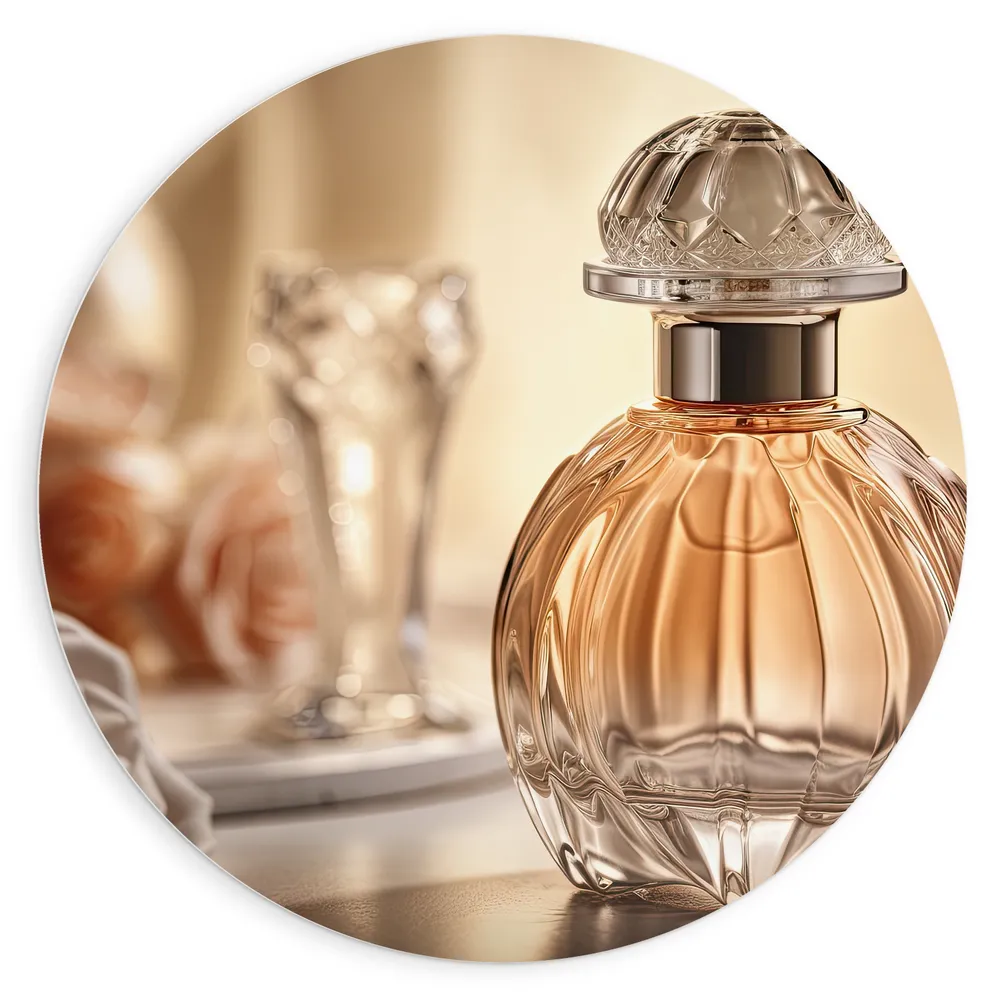 Dibond Muurcirkel - Parfum - Rozen