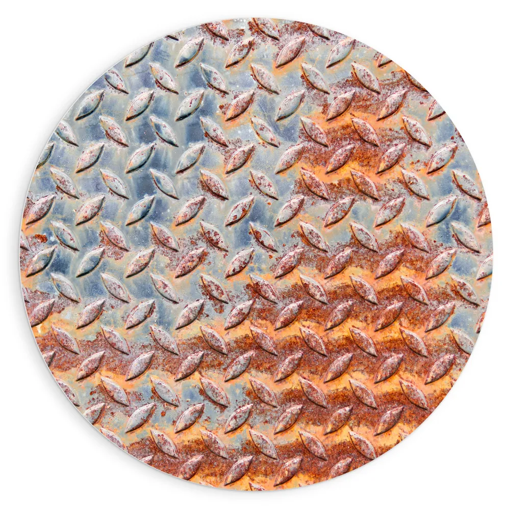 Dibond Muurcirkel - Print van Metalen Plaat met Relief