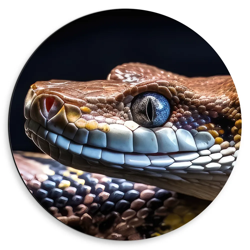 Dibond Muurcirkel - Python - Dier - Slang - Kleuren