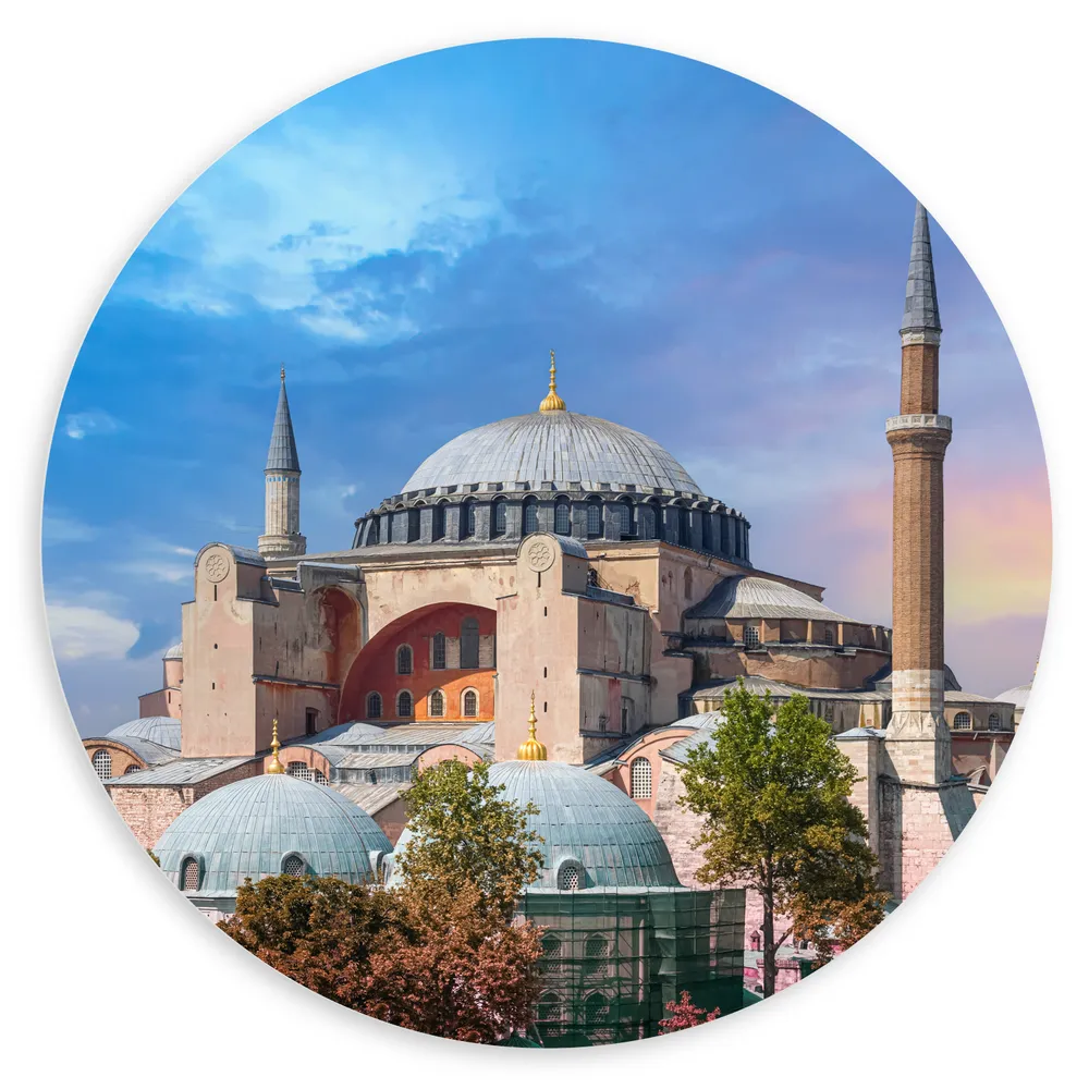 Dibond Muurcirkel - Hagia Sophia Moskee, Turkije