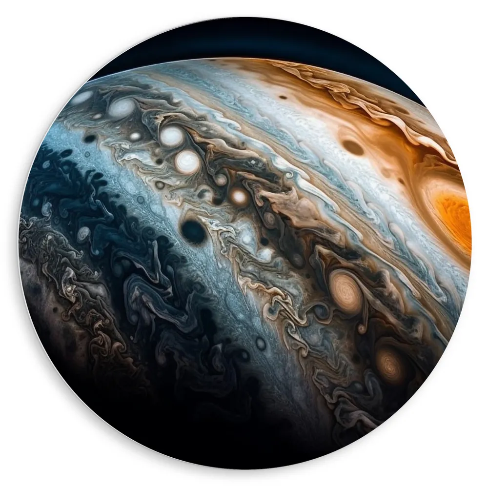 Dibond Muurcirkel - Planeet - Kleuren