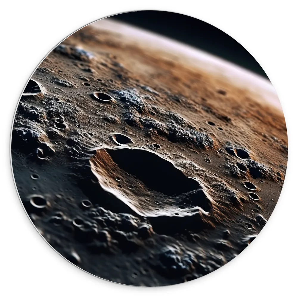 Dibond Muurcirkel - Planeet - Maan