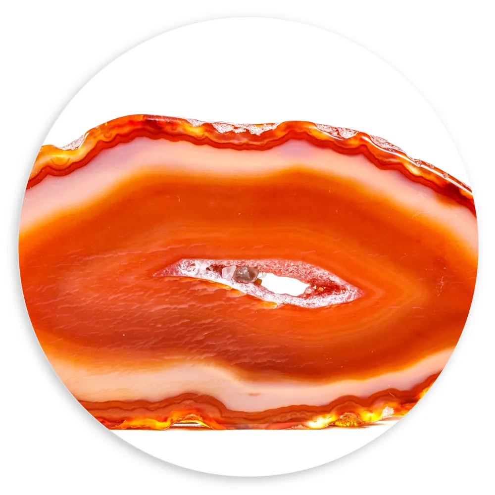 Dibond Muurcirkel - Kristal - Rood - Geel - Oranje - Roze