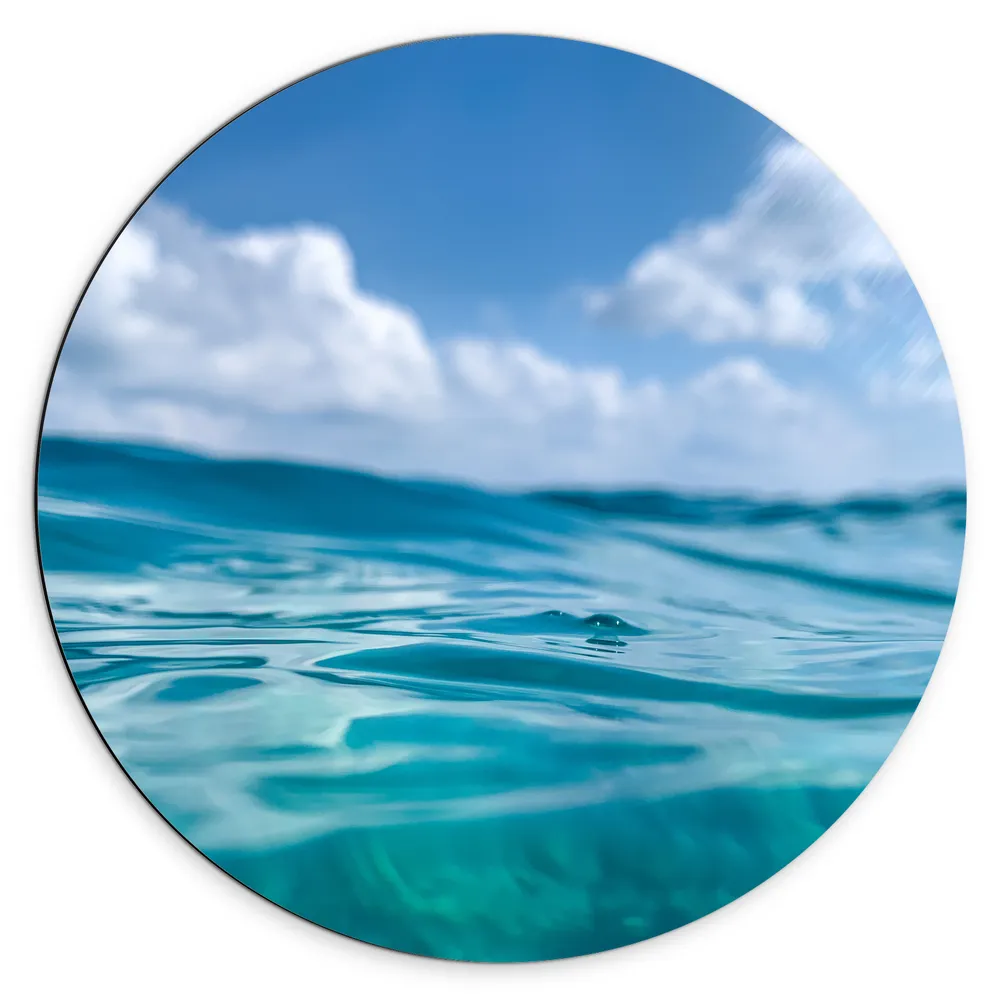 Dibond Muurcirkel - Abstract uitzicht van de Blauwe Oceaan