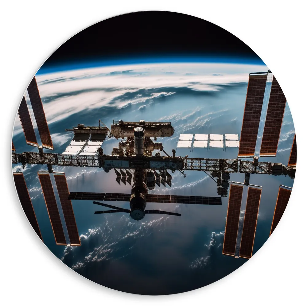 Dibond Muurcirkel - Ruimte - Planeet - Aarde