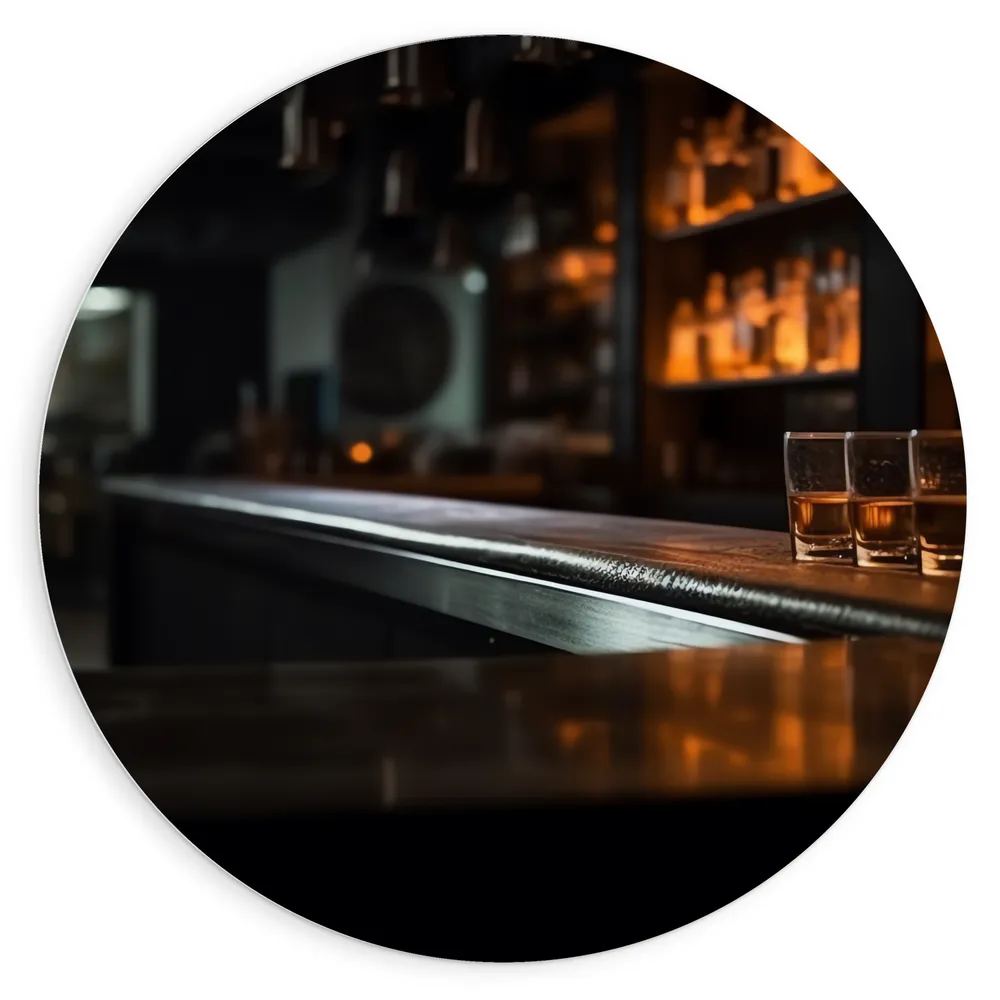 Dibond Muurcirkel - Bar - Shotjes - Alcohol