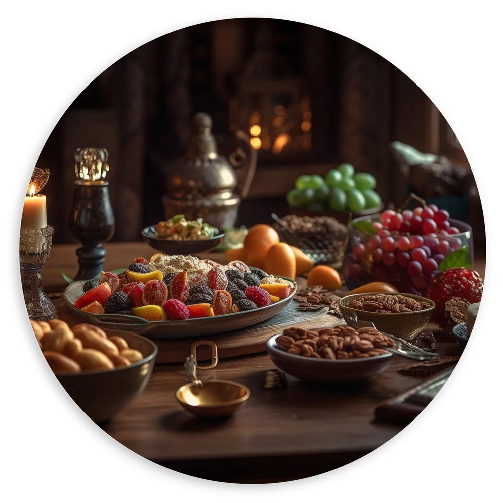 Dibond Muurcirkel - Eten - Fruit - Ramandan