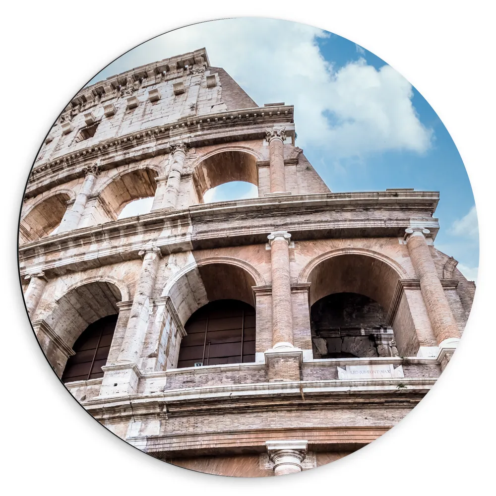 Dibond Muurcirkel - Deel van Bekend Colosseum in Rome