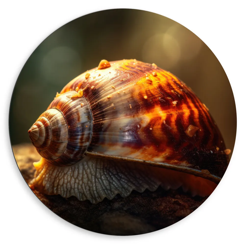 Dibond Muurcirkel - Zonnestralen op Huis van Slak