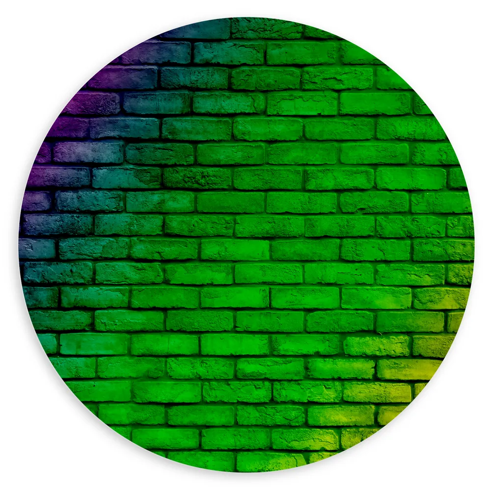 Dibond Muurcirkel - Muur in Regenboog Kleuren