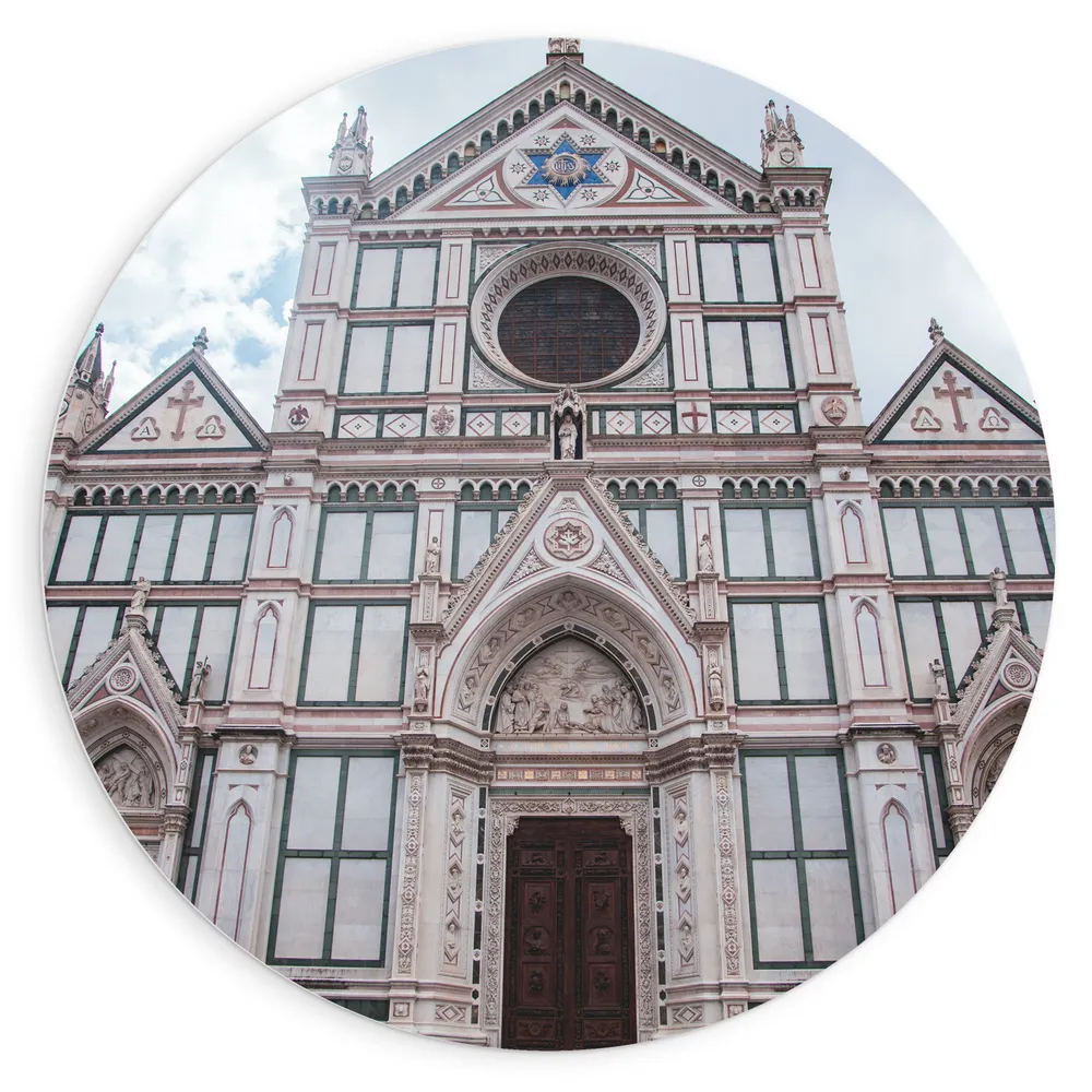 Dibond Muurcirkel - Vooraanzicht van Kathedraal in Florence in Italië
