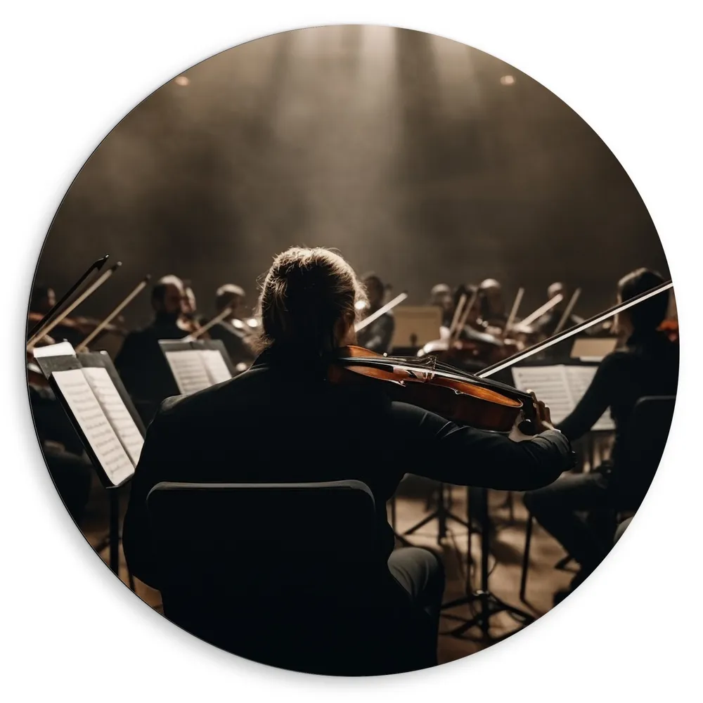 Dibond Muurcirkel - Mensen - Muziek - Instrumenten - Orkest