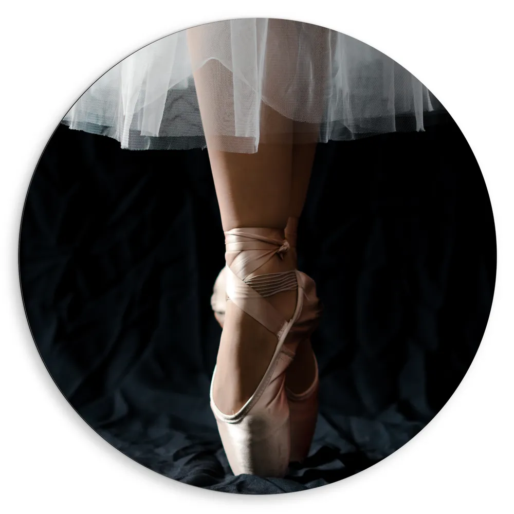 Dibond Muurcirkel - Ballerina - Balet - Schoenen - Dansen