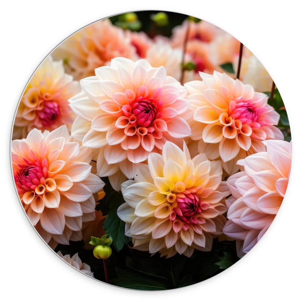 Dibond Muurcirkel - Bloemen - Closeup - Kleuren - Natuur