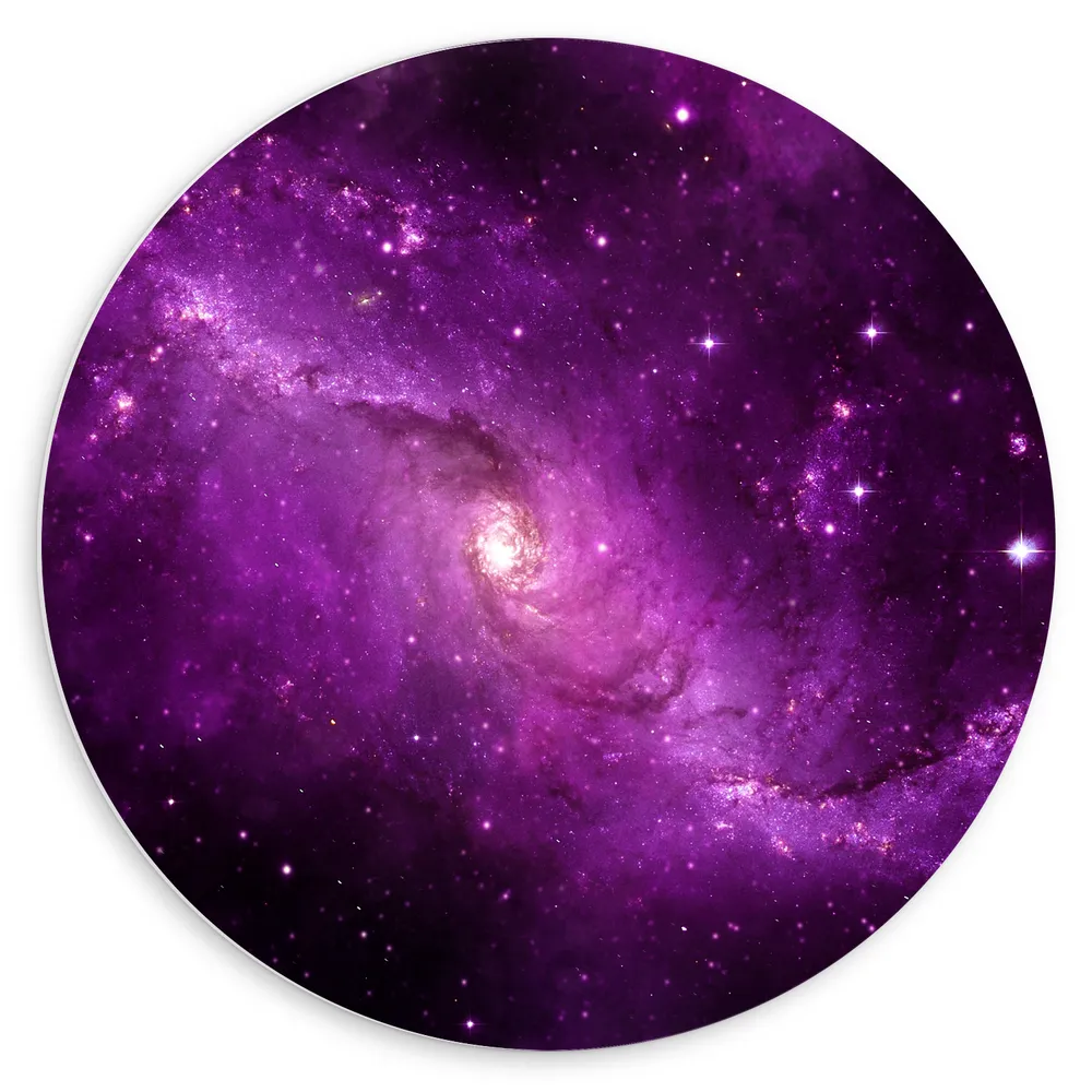 Dibond Muurcirkel - Prachtige Paarse Galaxy Lucht met Sterren