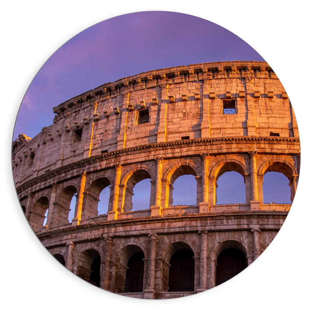 Dibond Muurcirkel - Colosseum - Rome - Stad - Gebouw