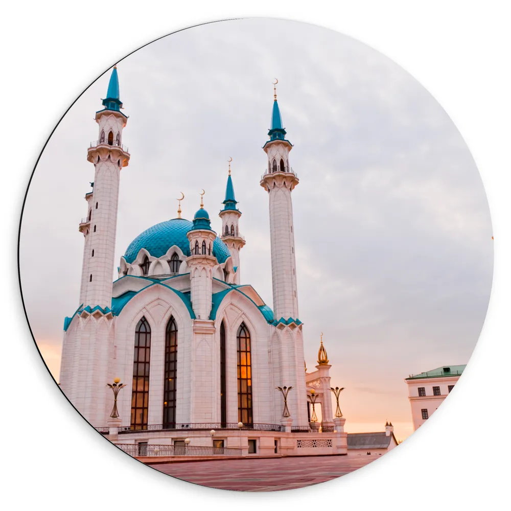 Dibond Muurcirkel - Foto van Kul Sharif Moskee in Kazan, Rusland