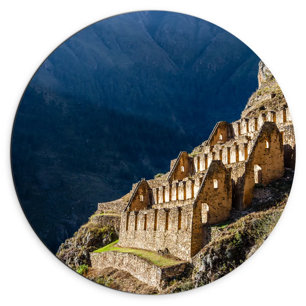 Dibond Muurcirkel - Pinkuylluna Ruïne Inca Trail Peru