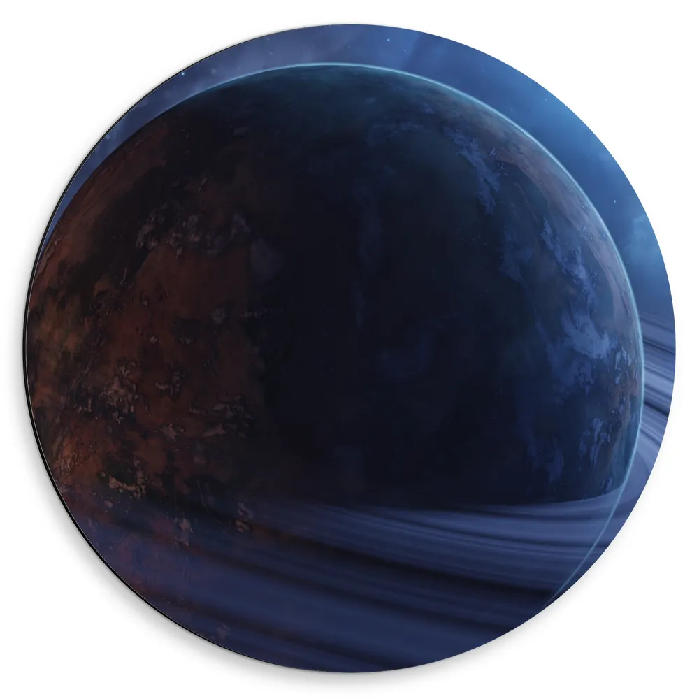 Dibond Muurcirkel - Planeet - Rond - Kleuren - Ruimte