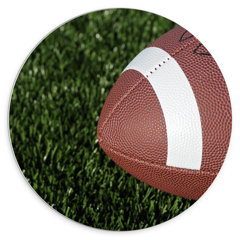 Dibond Muurcirkel - Rugby Bal op Speelveld