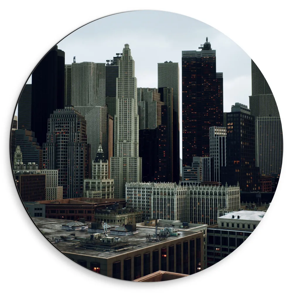 Dibond Muurcirkel - Stad - Gebouwen - New - York