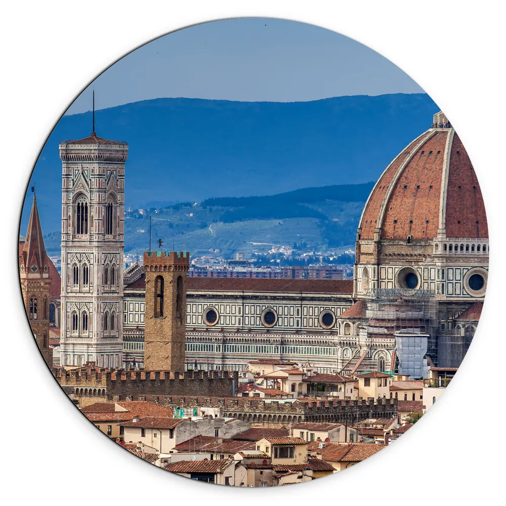 Dibond Muurcirkel - Stad - Florence - Gebouw