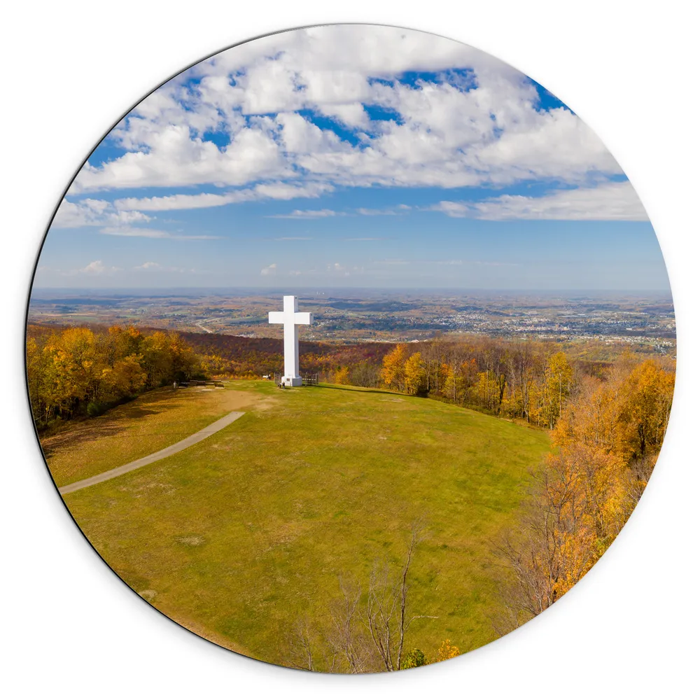 Dibond Muurcirkel - The Great Cross of Christ in Pennsylvania, Verenigde Staten