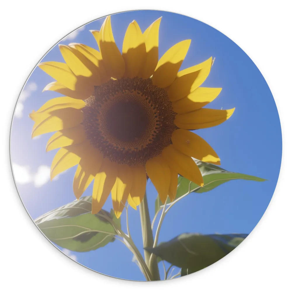 Dibond Muurcirkel - Zonnebloem - Bloem - Natuur