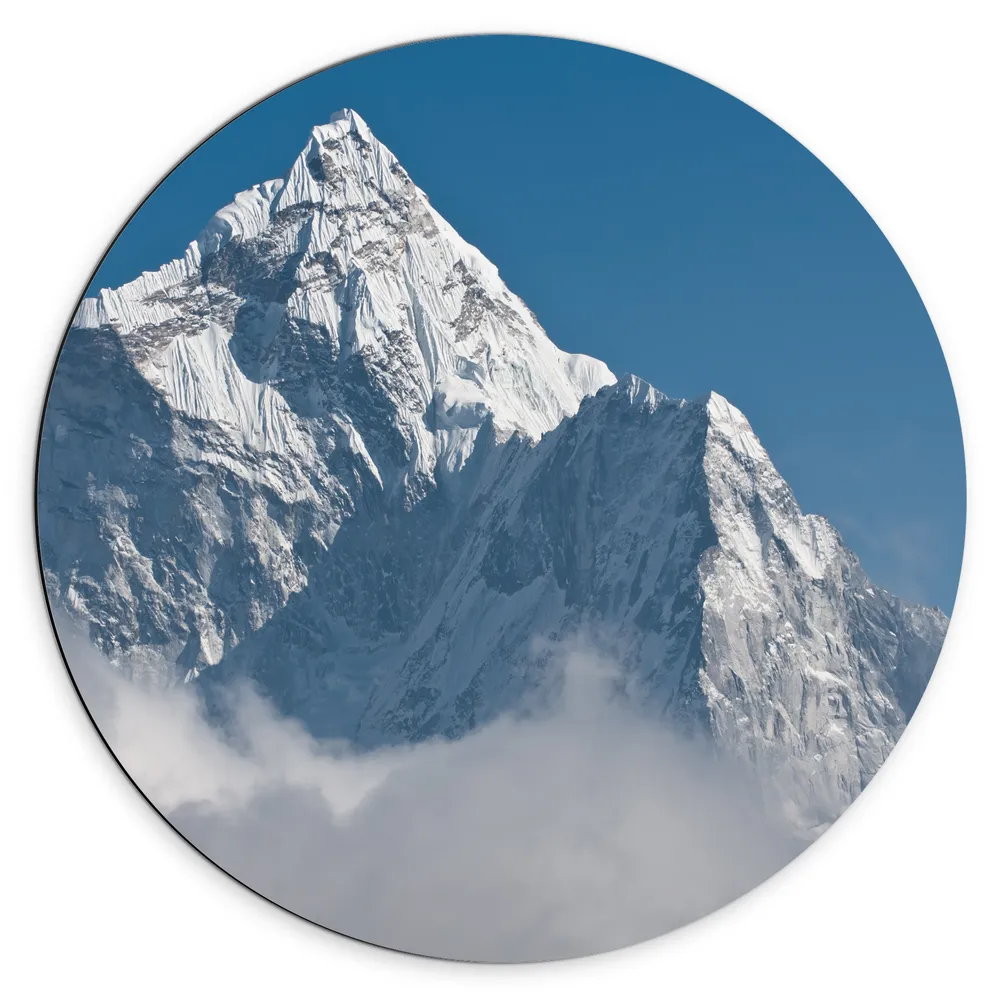 Dibond Muurcirkel - Himalaya Gebergtes Vol Sneeuw boven Wolkenveld