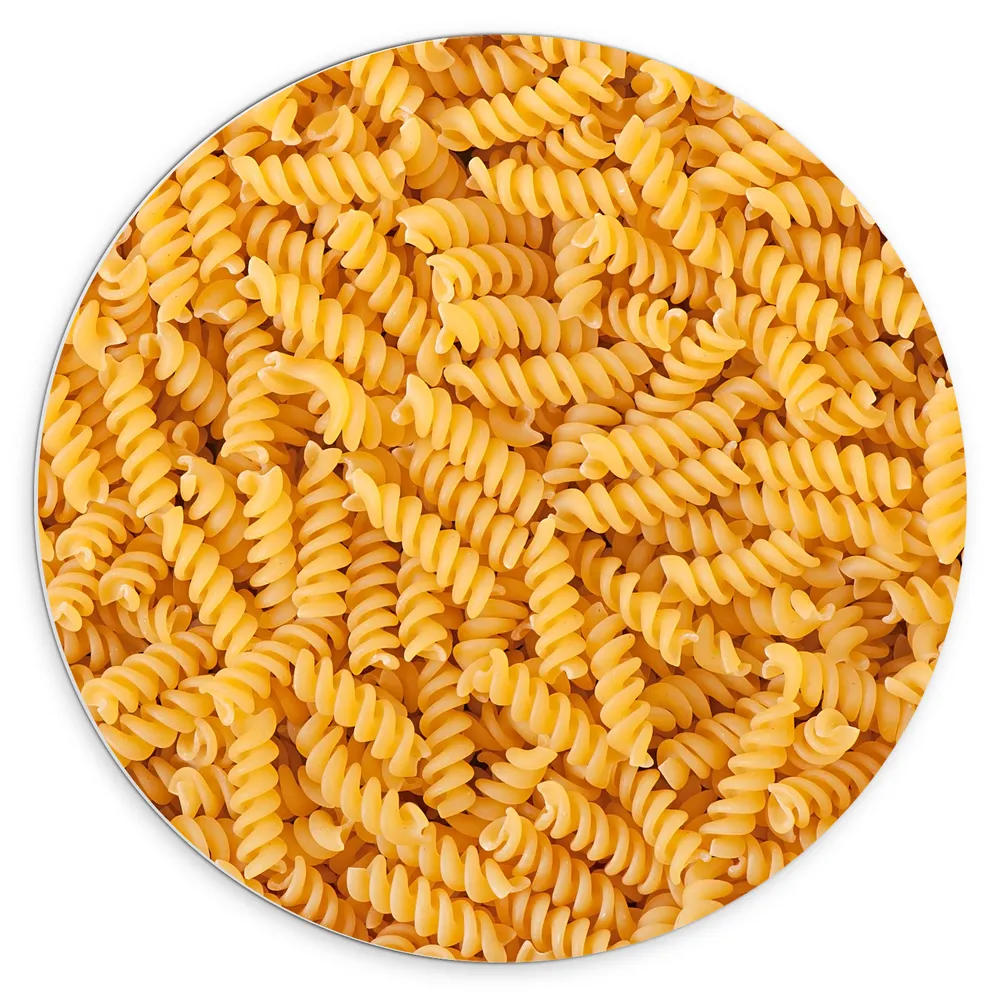 Dibond Muurcirkel - Stapel van Pasta