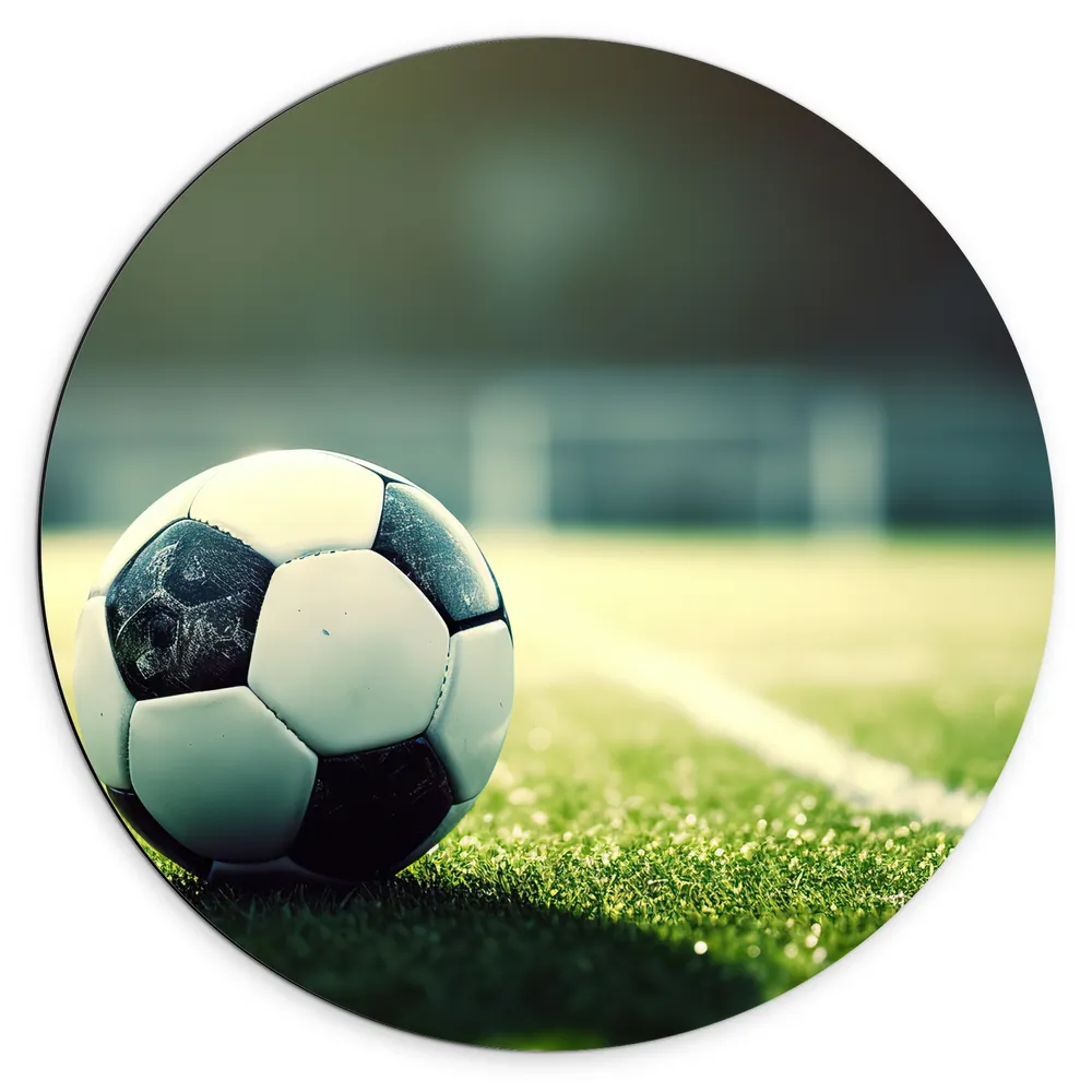 Dibond Muurcirkel - Veld - Bal - Voetbal - Lijn