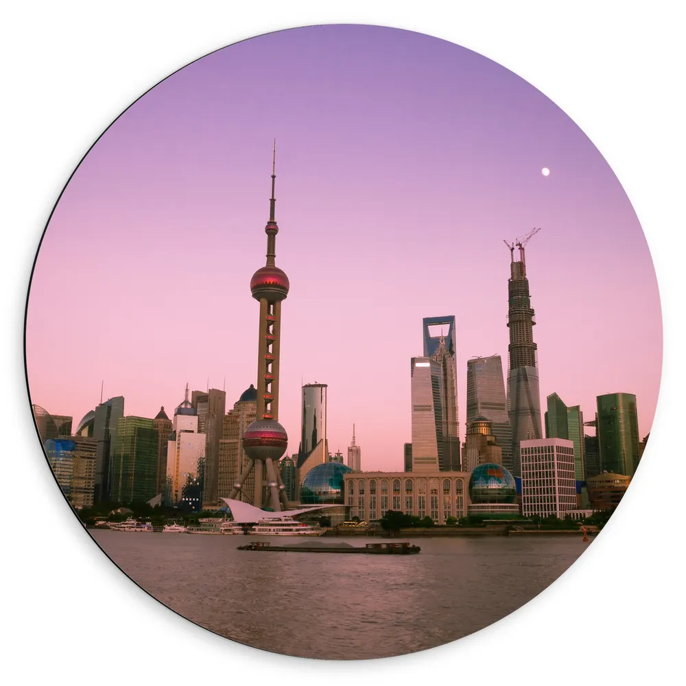 Dibond Muurcirkel - Gebouwen - China - Stas - Groot - Maan