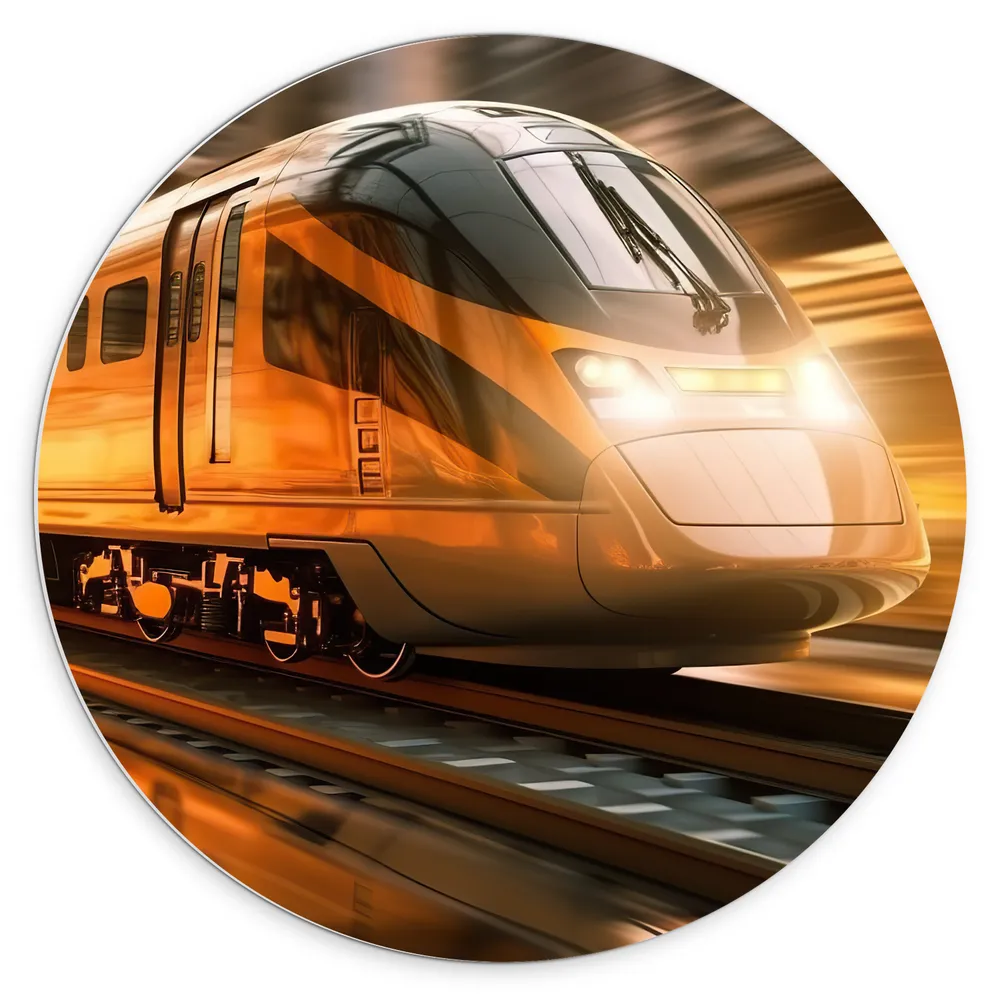 Dibond Muurcirkel - Metro - Voertuig - Snel