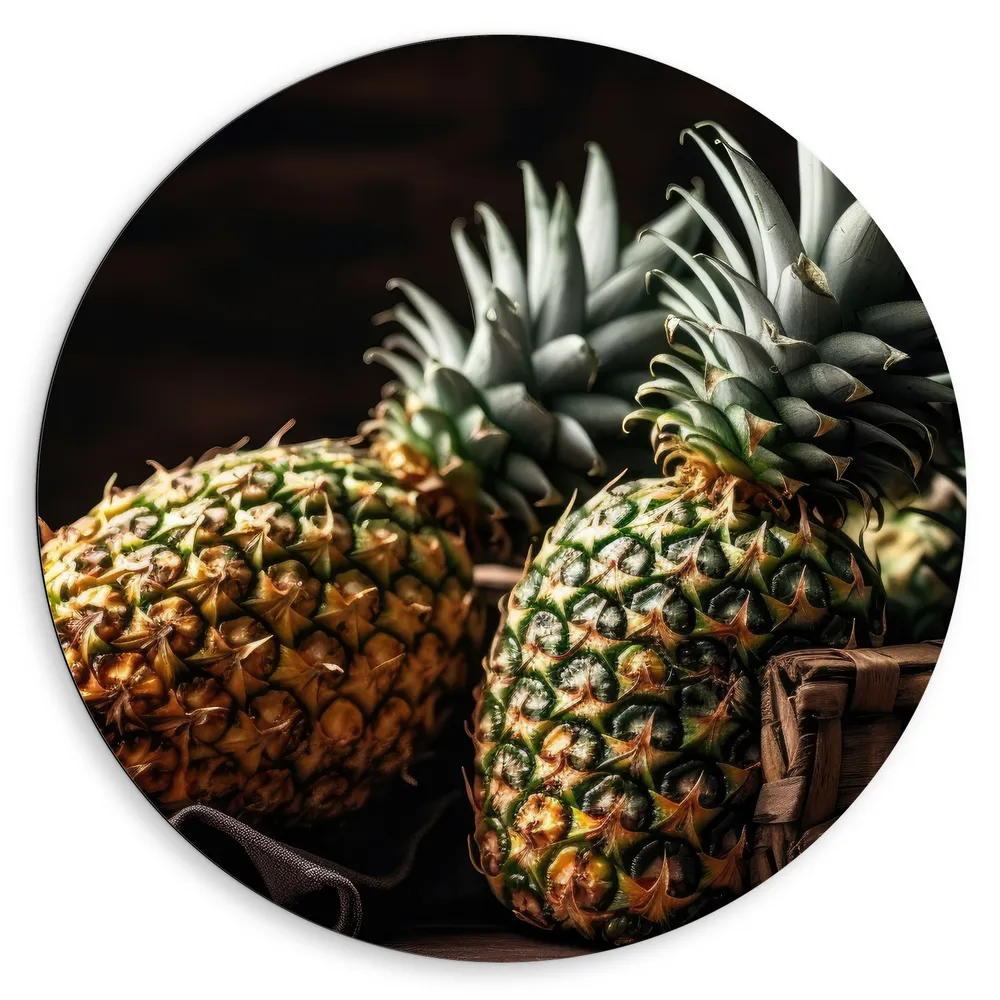 Dibond Muurcirkel - Eten - Fruit - Ananas
