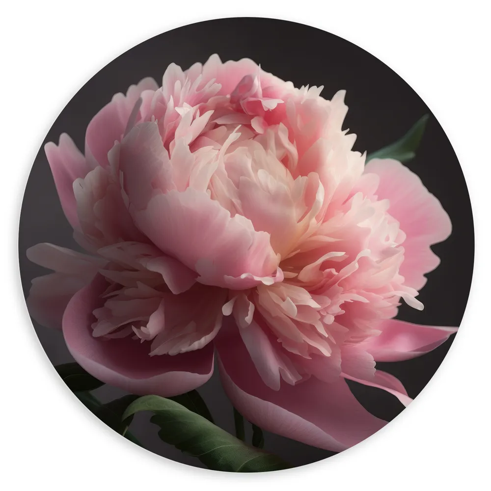 Dibond Muurcirkel - Roze Roos